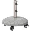 vidaXL Granite Parasol Base with Wheels for 4-5 cm Pole 27.2 kg Grey