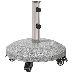 vidaXL Granite Parasol Base with Wheels for 4-5 cm Pole 27.2 kg Grey