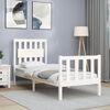 vidaXL Bed Frame without Mattress White Small Single Solid Wood Pine