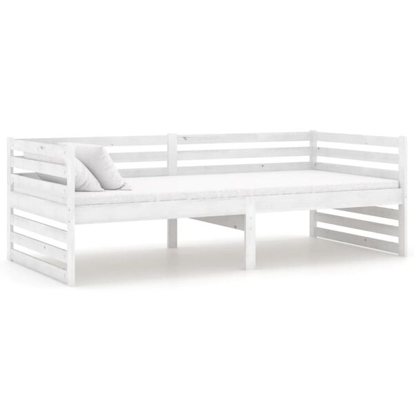 vidaXL Day Bed without Mattress White Solid Wood Pine 90x200cm