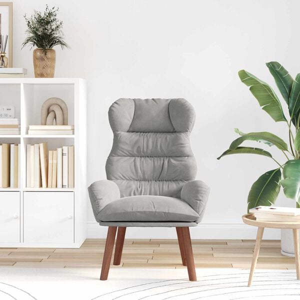 vidaXL Armchair Light Grey 69 x 74 x 93 cm Velvet