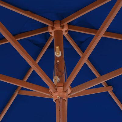 vidaXL Outdoor Parasol with Wooden Pole Blue 270 cm