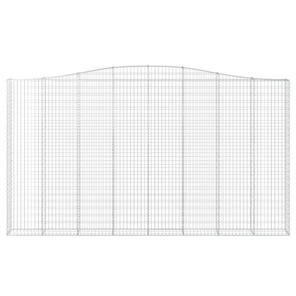 vidaXL Arched Gabion Baskets 2 pcs 400x30x220/240 cm Galvanised Iron