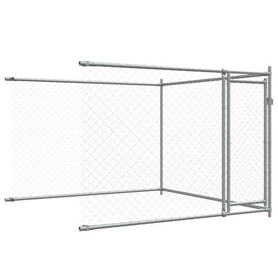 vidaXL Dog Cage with Doors Grey 10x2x1.5 m Galvanised Steel