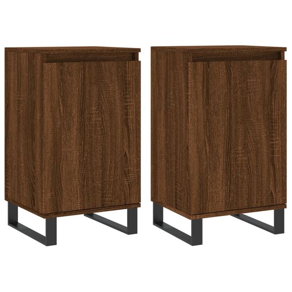 vidaXL Sideboards 2 pcs Brown Oak 40x35x70 cm Engineered Wood