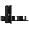 vidaXL TV Cabinet Set Wall-mounted 5 pcs Black Oak Engineered Wood