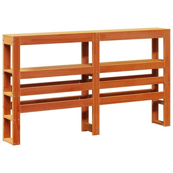 vidaXL Headboard with Shelves Wax Brown 140 cm Solid Wood Pine