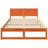 vidaXL Bed Frame with Headboard Wax Brown 120 x 190 cm Solid Pine Wood