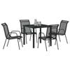 vidaXL Garden Dining Set 5 pcs Black Powder-Coated Steel