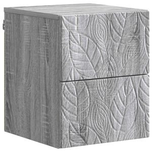 vidaXL Wall-Mounted Bedside Cabinet Grey Sonoma 34.5 x 33 x 40 cm