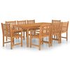 vidaXL 9 Piece Garden Dining Set 200x100 cm Solid Teak Wood