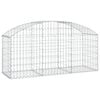 vidaXL Arched Gabion Basket 150x50x60/80 cm Galvanised Iron
