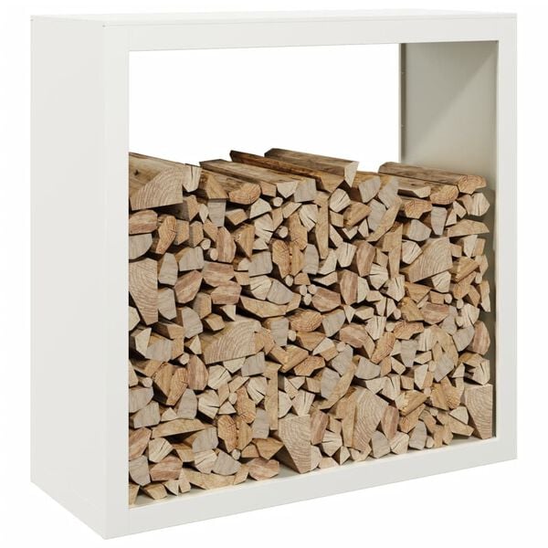 vidaXL Firewood Rack White 100x40x100 cm Steel