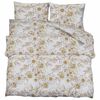 vidaXL Duvet Cover Set White and Brown 225x220 cm Cotton