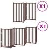 vidaXL Dog Gate with Door Foldable 9 Panels Brown 450 cm Poplar Wood