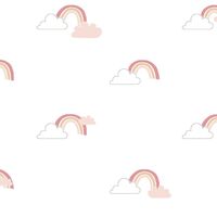 Noordwand Wallpaper Mondo baby Rainbows White and Pink