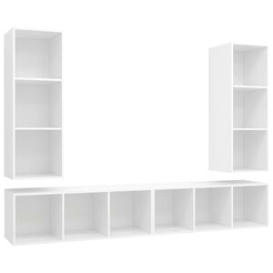 vidaXL Wall-mounted TV Cabinets 4 pcs White Engineered Wood