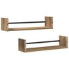 vidaXL Wall Shelf 2 pcs Artisan oak 60 x 16 x 14 cm Engineered Wood