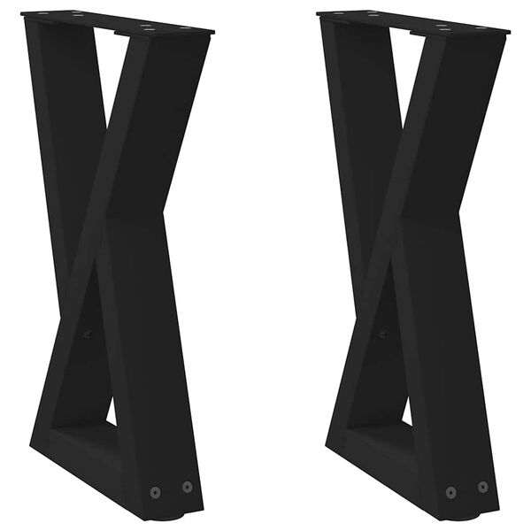vidaXL Coffee Table Legs 2 pcs Black 38x(42-43.3) cm Steel