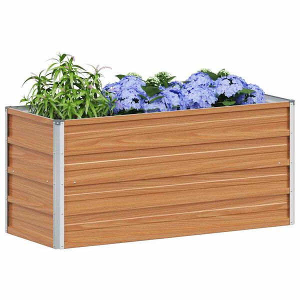 vidaXL Garden Raised Bed 100x40x45 cm Galvanized Steel Silver