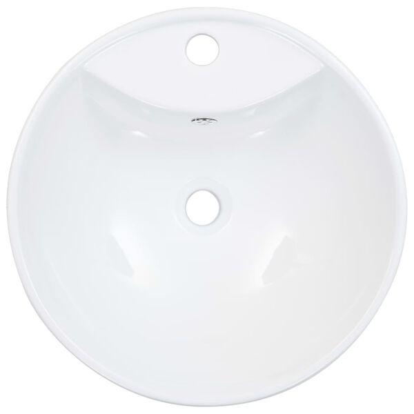vidaXL Wash Basin with Overflow 46.5x18 cm Ceramic White