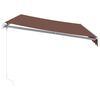 vidaXL Manual Retractable Awning with LED Brown 350x250 cm