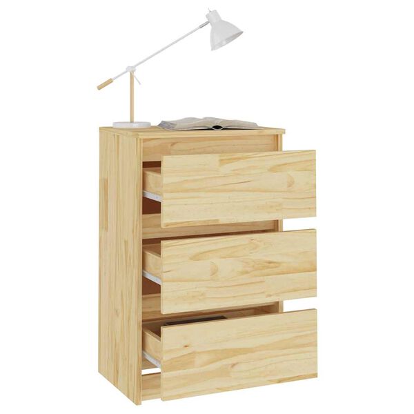 vidaXL Bedside Cabinet 40x29.5x64 cm Solid Pine Wood