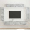 vidaXL TV Cabinet 8 pcs Concrete Grey