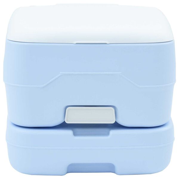 vidaXL Camping Toilet Manual Light Blue and White 41.5 x 36.5 x 30 cm