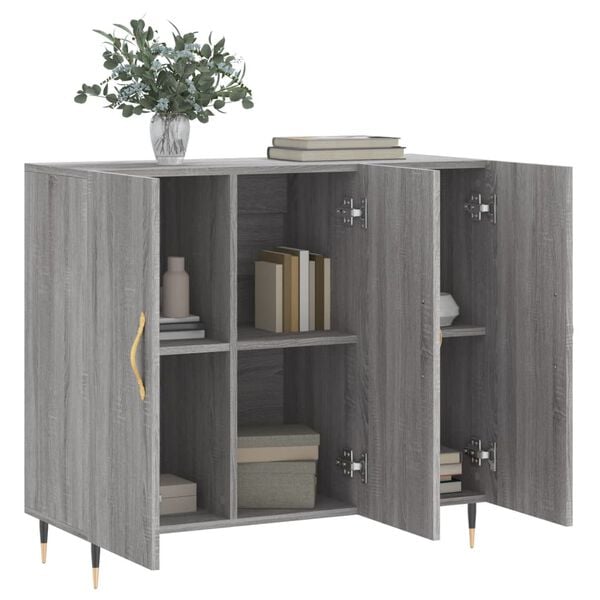vidaXL Sideboard Grey Sonoma 90x34x80 cm Engineered Wood