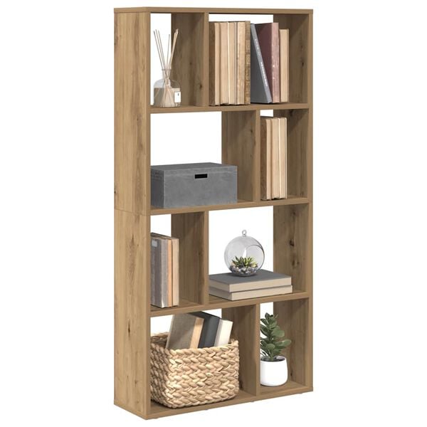 vidaXL Bookcase Artisian Oak 60x20x120.5 cm Engineered Wood
