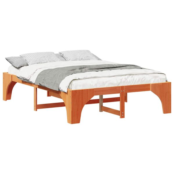 vidaXL Bed Frame Brown 160 x 200 cm Solid Pine Wood