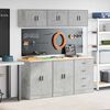 vidaXL Garage Cabinets 6 pcs Concrete Grey Engineered Wood