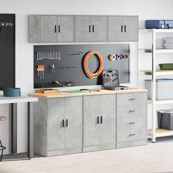 vidaXL Garage Cabinets 6 pcs Concrete Grey Engineered Wood