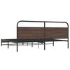 vidaXL Metal Bed Frame without Mattress Brown Oak 193x203 cm