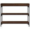 vidaXL Console Table with Shelves Brown Oak 100x30x80 cm