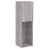 vidaXL 4 Piece TV Wall Units with LED Grey Sonoma Engineered Wood