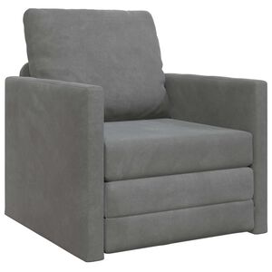vidaXL Folding Sofa Bed Dark Grey 74 x 77 x 81 cm Velvet