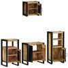 vidaXL Bathroom Furniture Set with Door 4 pcs Brown Solid Reclaim Wood