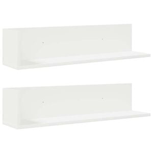 vidaXL Wall Shelves 2 pcs White 75x16.5x16.5 cm Engineered Wood