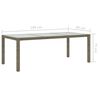 vidaXL Garden Table Grey 190x90x75 cm Tempered Glass and Poly Rattan