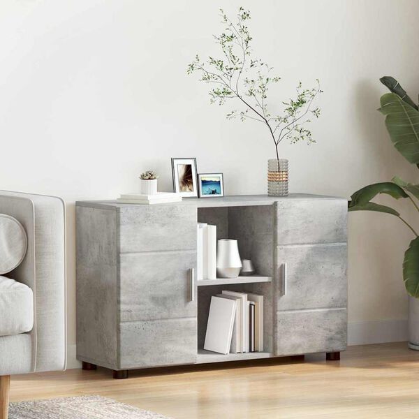 vidaXL Sideboard with Shelf FLORIN Concrete Grey 88.5 x 30.5 x 55.5 cm