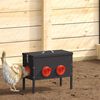 vidaXL Chicken Feeder Black 41.5 x 20.5 x 33 cm Cold-Rolled Steel