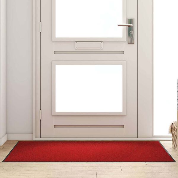 vidaXL Doormat Other Red and Black 90 x 150 cm Polypropylene and vinyl