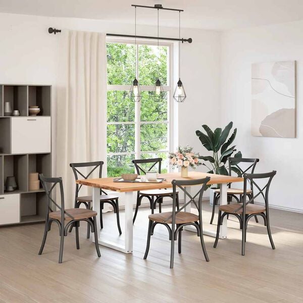 vidaXL Dining Table Legs U-Shaped 2 pcs White 80x(72-73) cm Steel