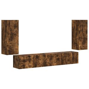 vidaXL TV Cabinet Set 4 pcs Smoked Oak Engineered Wood