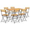 vidaXL 7 Piece Folding Outdoor Dining Set Solid Acacia Wood