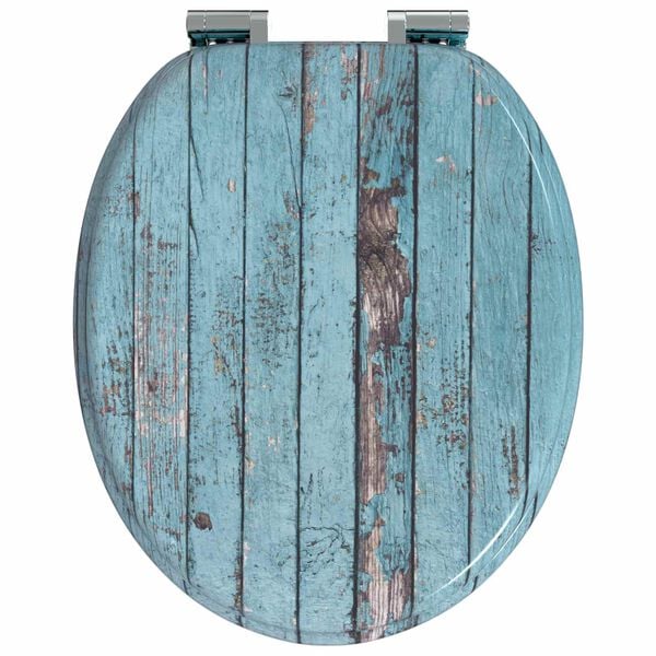 vidaXL Toilet Seat Blue 44 x 38 cm MDF board