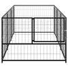 vidaXL Dog Kennel Black 3 m&sup2; Steel