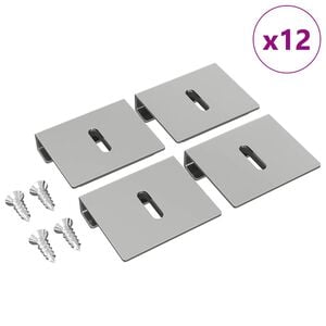 vidaXL Mirror Hold Bracket 12 pcs Nickel 35 x 30 x 8.3 mm Steel